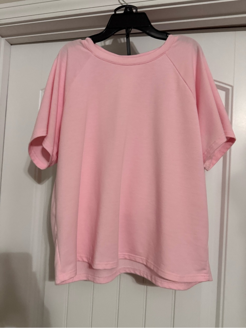 SHEIN Light Pink Relaxed Crew Neck Short Sleeve Tee